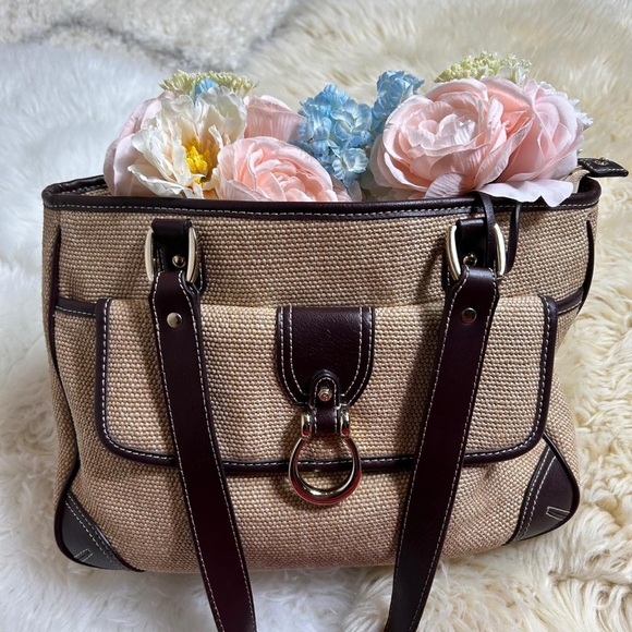 Etienne Aigner Tan and Brown Shoulder Bag NWOT - Picture 1 of 16